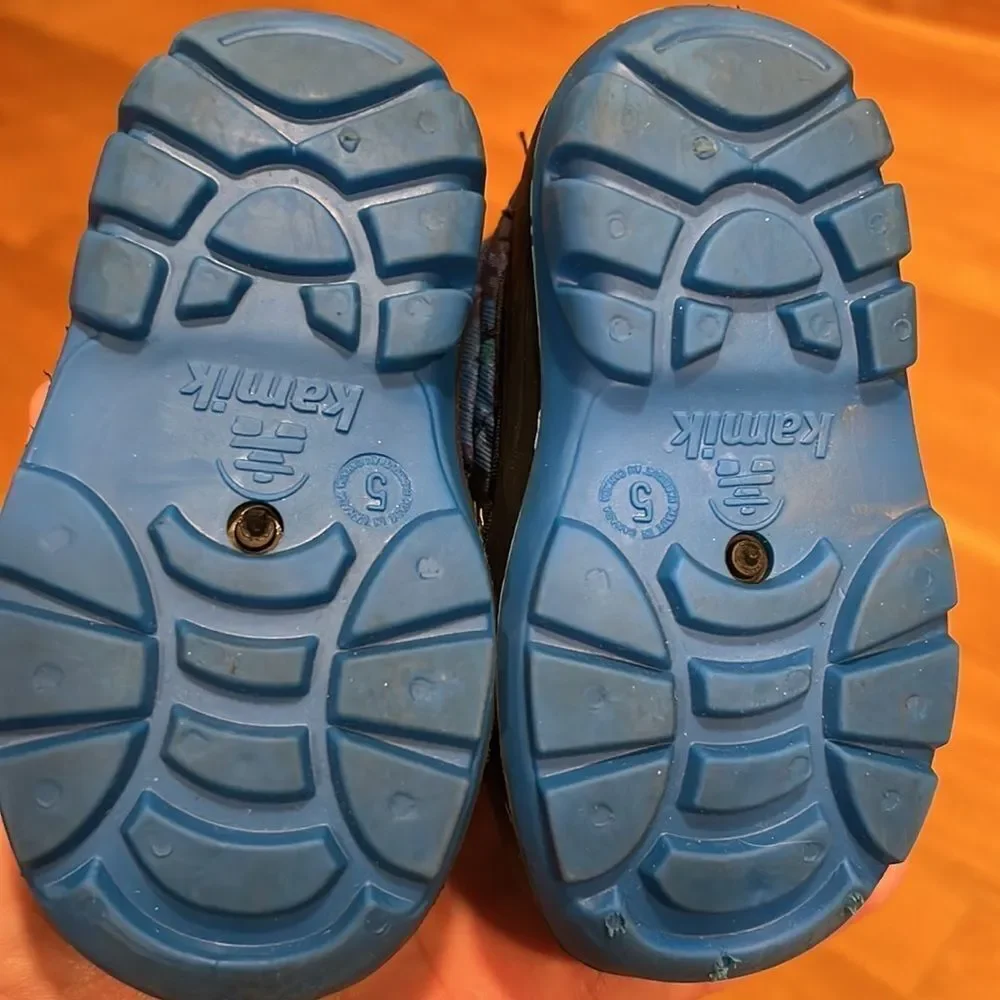 Kamik Winter Boots Sz 5 Toddler Blue/Black Nice Cond.
